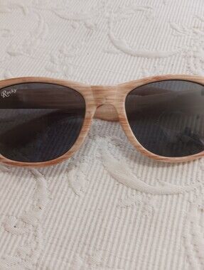 Rocky Men’s Sunglasses in Light Wood-Tone Frame with Dark Lenses